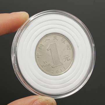 20pcs Transparent Round Coin Holder Portable Coins Storage Case Box Container Display
