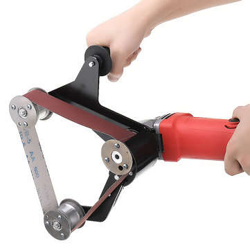 Drillpro Grinder Pipe and Tube Belt Sander Attachment Stainless Steel Metal Wood Sanding Belt Adapte