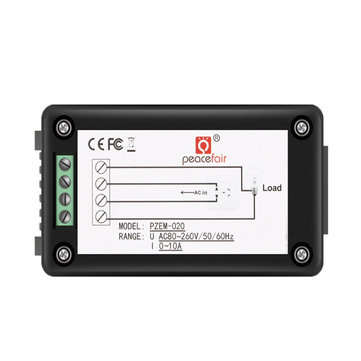 PZEM-020 10A AC Digital Display Power Monitor Meter Voltmeter Ammeter Frequency Current Voltage Fact