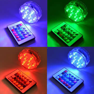 4PCS Multicolor Infrared LED Submersible Swimming Pool Light Remote Control Pond Party Underwater La