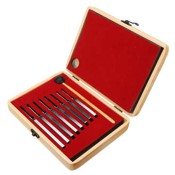 8Pcs 256Hz - 512Hz Steel Tuning Fork Set Physics Medical Diagnostic And Mallet