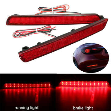 Pair 24 LED Rear Bumper Tail Brake Stop Running Turning Light For Mazda 3 2004-2009 (COLOR.: RED)