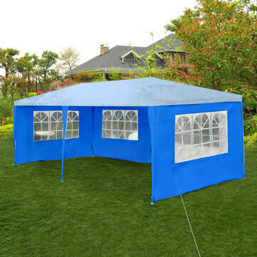 10x20ft Canopy Side Wall 210D Waterproof Gazebo Shelter Shade With Windows Outdoor ... (COLOR: BLUE)