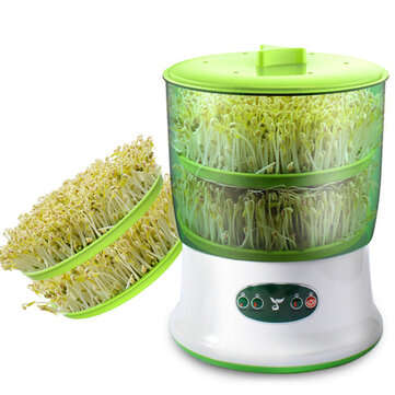 220V Intelligent Bean Sprout Maker Large Capacity Thermostat Green Seeds Growin... (TYPE: TWOLAYERS)