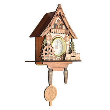 Vintage Cuckoo Wooden Wall Hanging Swing Clock Alarm Number Sheep Kid Home Decor
