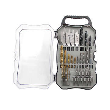 31Pcs Titanium Coated Hole Saw Cutting Set 1/4 Inch Hex Shank Magnetic Connecting Rod Screwdriver Bi