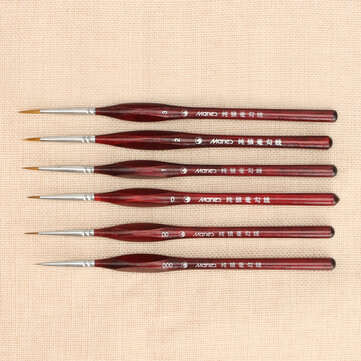 Extra Fine Detail Paint Brushes Set 6 Sizes Professional Sable Hair Miniature Art Nail Brushes