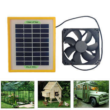 10V 20W Outdoor Solar Power Panel + Exhaust Fan High Conversion Solar Panel for Greenhouse RV Campin