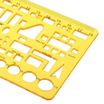 Furniture House Architecture Drainage Drawing Template KT Plastifc Ruler Interior Design Stencil