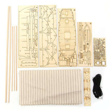 Wooden Assembly Ship Model Building DIY Fishing Boat Laser Decoration Kits Toy Gift