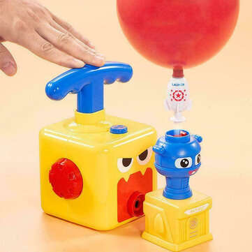 Inertia Balloon Powered Car Toys No Batteries Aerodynamics Upgraded With Launcher Rocket For Childre