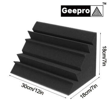 4Pcs Corner Acoustic Bass Trap Acoustic Foam for Wall Soundproof Sponge Absorption (SIZE: L)