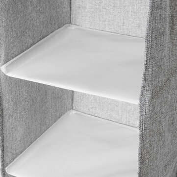 5 Tiers Cotton Linen Storage Hanging Bag Washable Wardrobe Closet Hanging Shoes Shelf Organizer for