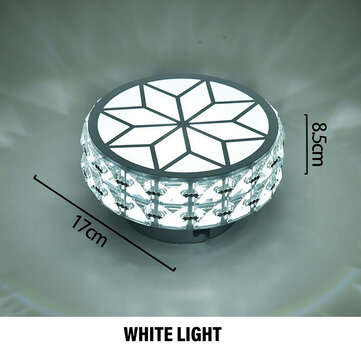 9W 17CM Modern Crystal LED Ceiling Light Surface Mounted Porch Hallway Lamp Light... (COLOR.: WHITE)