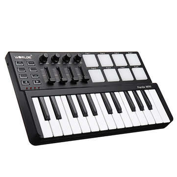 WORLDE Panda Mini Portable 25-Key USB Keyboard Drum Pad and MIDI Controller
