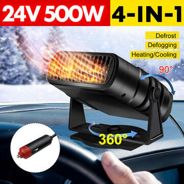 12V 24V 500W 360 Degree Portable Car Truck Air Heater Cooling Fan Windscreen Defog... (VOLTAGE: 24V)