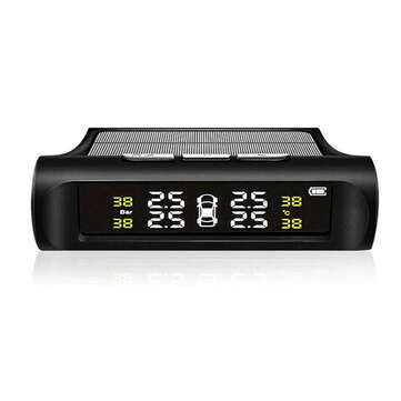 Wireless Solar TPMS LCD Car Tire Pressure Monitoring System + 4 External Sensor