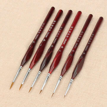Extra Fine Detail Paint Brushes Set 6 Sizes Professional Sable Hair Miniature Art Nail Brushes