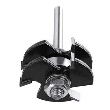 Drillpro 3Pcs 3 Teeth T-shape Tongue & Grooves Router Bit & 45 Degree Lock Miter Router Bit 1/4 Inch