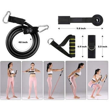 11Pcs/Set 150lbs Latex Resistance Bands Home Gym Training Exercise Pull Rope Expander Fitness Equipm