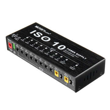 MOSKY ISO-10 Portable Guitar Effect Power Supply 10 Isolated DC Outputs & One 5V USB Output for 9V 1