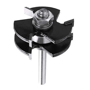 Drillpro 3Pcs 3 Teeth T-shape Tongue & Grooves Router Bit & 45 Degree Lock Miter Router Bit 1/4 Inch