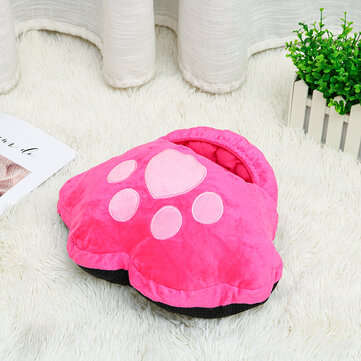 Cartoon Plush Cat Claw Warm Foot Super Soft Hand Warmers Removable Washable USB Ele... (COLOR: PINK)