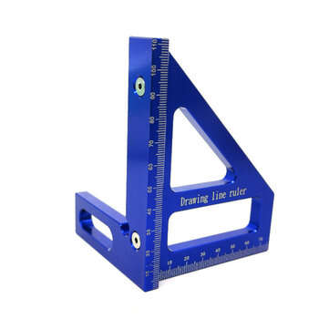 Aluminum Alloy Multifunctional Woodworking Ruler Square Layout Miter Triangle Ruler... (COLOR: BLUE)