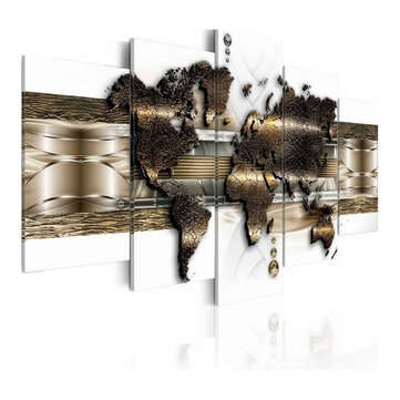 5Pcs Abstract World Map Set High Quality Frameless Canvas Painting Modern Wall Art Home... (TYPE: 1)