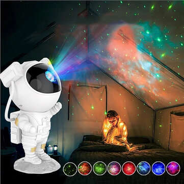 LED Creative Astronaut Galaxy Projector Lamp Gypsophila Laser Projection Starry Night Light for Chil