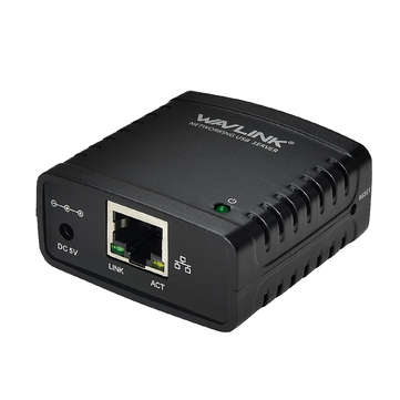 Wavlink Ethernet to USB 2.0 Network LRP Print Server USB Hub 100Mbps Printers Power Adapter Share a