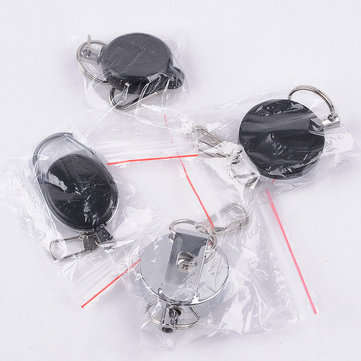 4cm High Resilience Steel Wire Rope Chain Recoil Metal Retractable Key Chain Alarm Key Ring