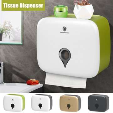 Toilet Hand Paper Towel Dispenser Tissue Box Wall Mounted Bathroom Holder Kit (COLOR: GREEN)