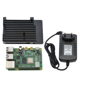 4G RAM Raspberry Pi 4 model B Mainboard + 5V 3A power supply EU Plug + Black/Red/... (COLOR.: BLACK)