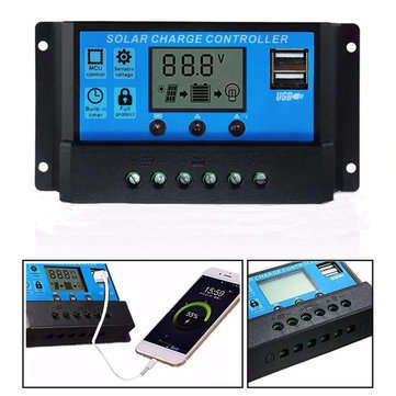 10A/20A/30A/50A/ 12V/24V 4-stage Auto PWM Solar Panel Solar Charge Controller Regu... (CURRENT: 20A)