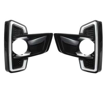 Pair LED DRL Daytime Running Lights White Turn Signal Lamp Yellow For Toyota Hilux Revo Rocco 2018-2