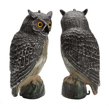Outdoor Hunting Large Realistic Owl Decoy Straight Head Pest Control Crow Garden Yards Scarer Scarec
