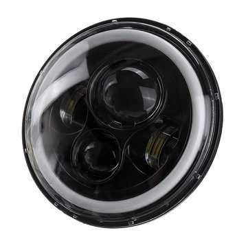 7inch Round LED Headlights Blue Halo Ring Angel Eyes For Jeep Wrangler JK TJ LJ CJ