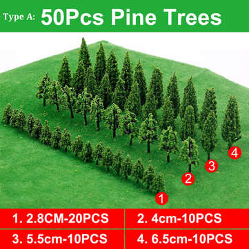 Trees Model Train Railway Railroad Wargame Diorama Scenery Landscape Decorations (TYPE: .A)