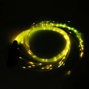 LED Fiber Optic Whip Strip Light 360 RGB Multi-Mode Flashlight Show Music Dance Festival Battery O