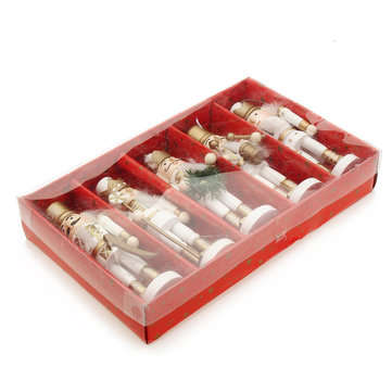 5Pcs Wooden Nutcracker Soldier Handcraft Puppet Doll Toy Ornament Christmas Gift Home Room Decoratio