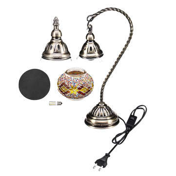 Handmade Swan Lamp Vintage Glass Turkish Style Bedside Home Table Night Light