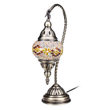 Handmade Swan Lamp Vintage Glass Turkish Style Bedside Home Table Night Light