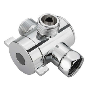 3 Way Shower Diverter Chrome G1/2 Inch T-Adapter Shower Components Adjustable Valve Adapter