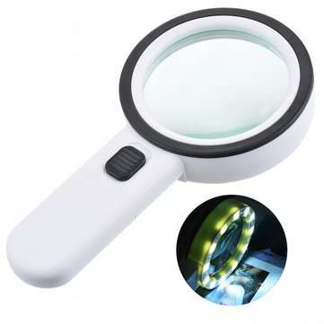 30X 12LED Lights High Magnification Magnifying Glass Double Lens Upgraded Magnifier Lamp Magnifying