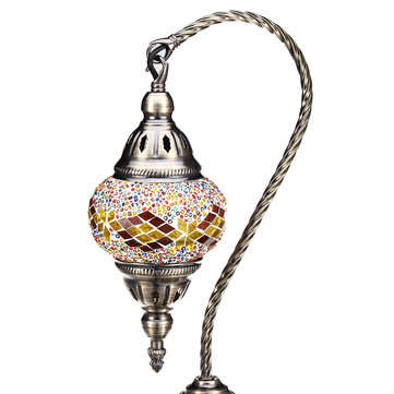 Handmade Swan Lamp Vintage Glass Turkish Style Bedside Home Table Night Light