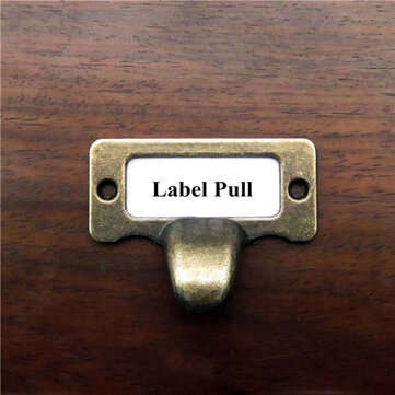 6pcs Antique Brass Drawer Label Pull Cabinet Frame Handle File Name Card Holder (SIZE: 55*31MM)