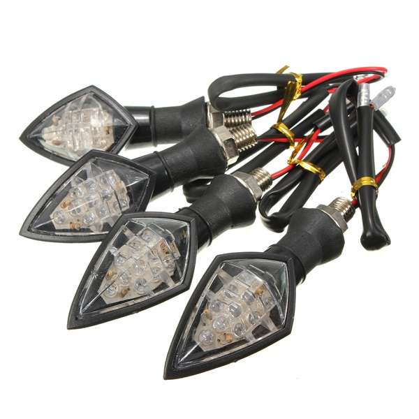 New 4pcs Universal Motorcycle Amber 10LEDs Turn Signal Blinker light Indicator