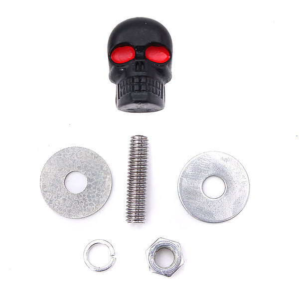2 Pcs Skull License Plate Screw Bolt
