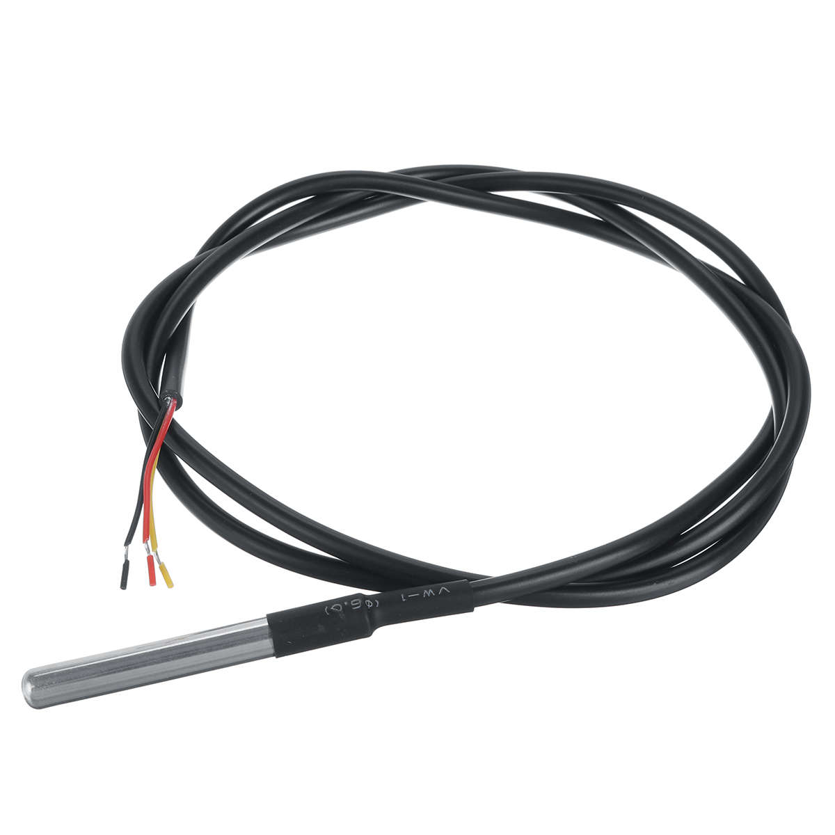 1/2 Meters Waterproof Temperature Probe -55 ~+125  DS18B20 Temperature Sensor (Cable Length 2M)